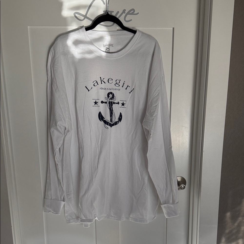 Lakegirl White Long Sleeve Tee